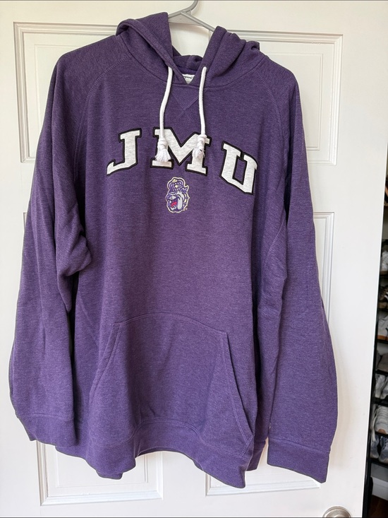 Champion Tops - Champion Purple JMU Hooded Sweatshirt with White Drawstrings